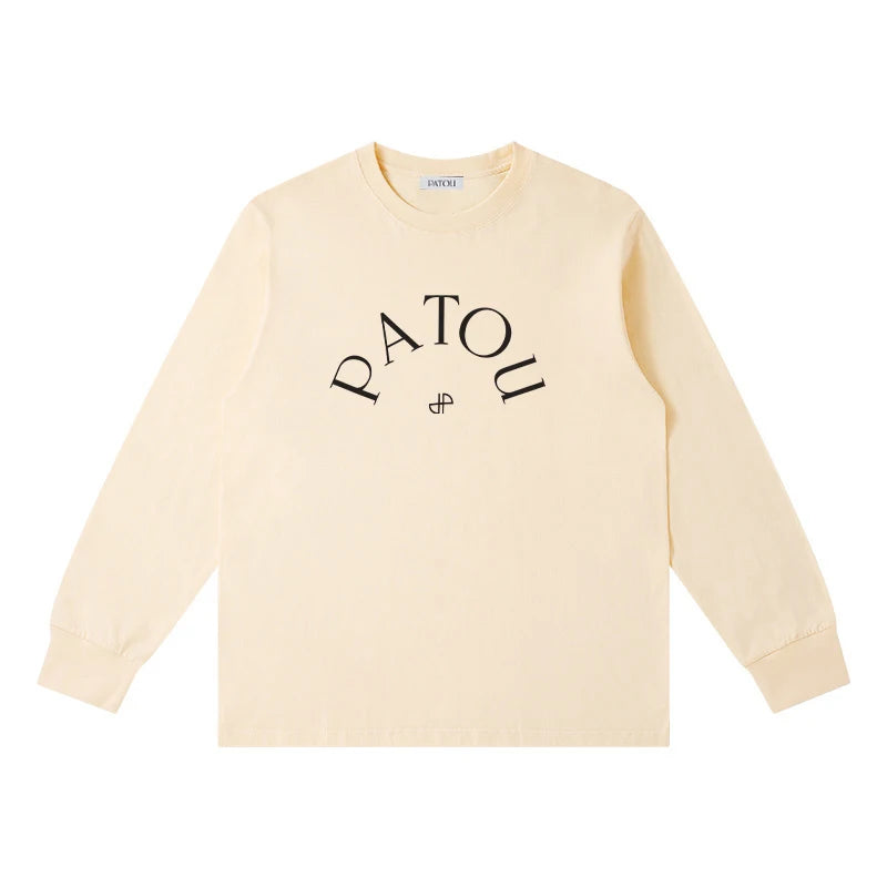 Exported to Japan Japan Style Luxury brand Cotton letter Printed Couple Tees Summer Harajuku Men/Women Loose Long sleeve Tees