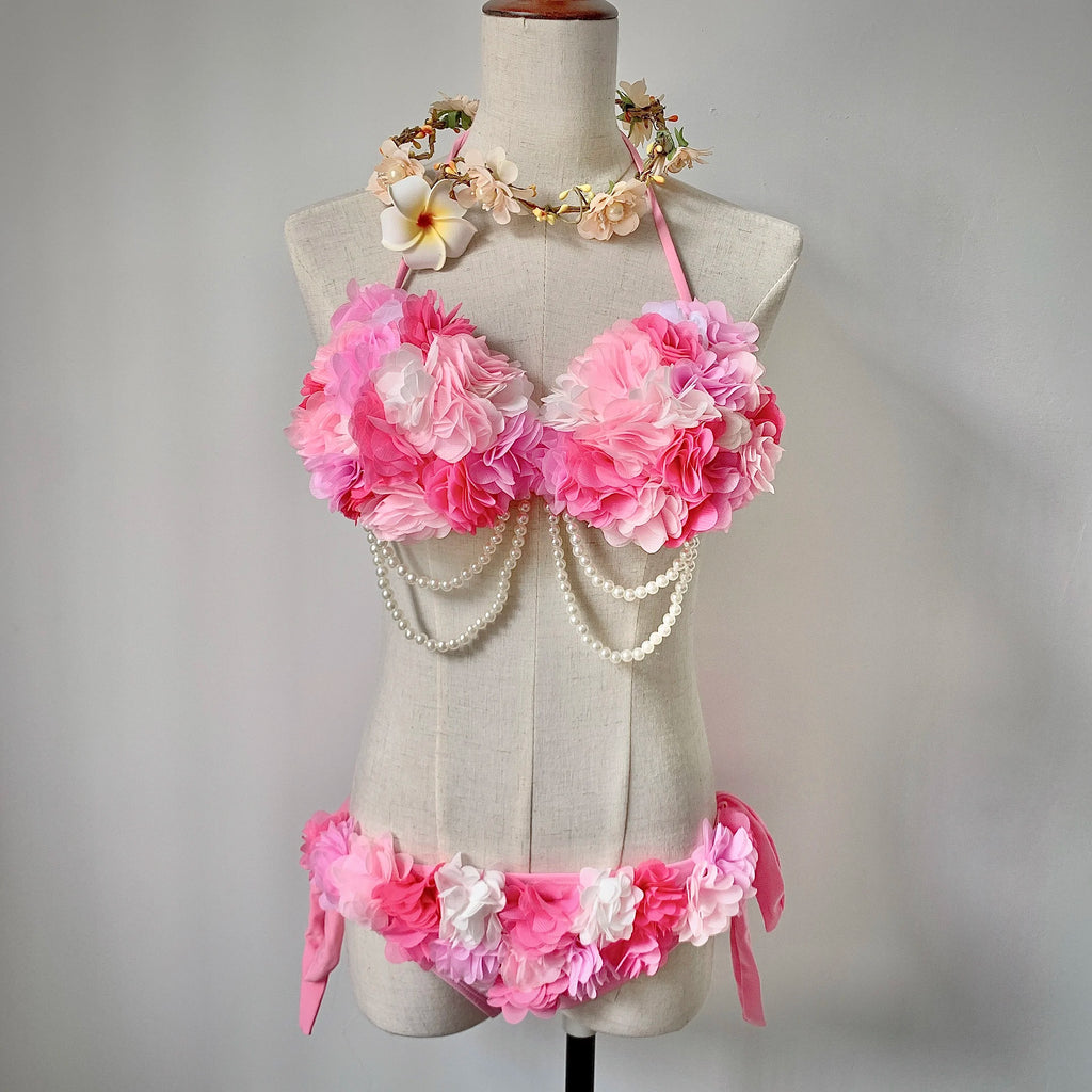 RM Mermaid Sequin Corset Bikini Swimsuit Free Diving Performance Oceanarium Electro Festival Bra Bar Cos Costumes