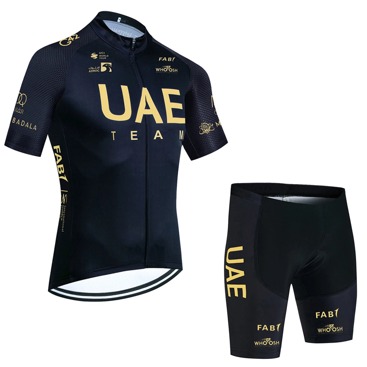 New 2025 PINK YELLOW Cycling Jersey UAE TEAM Bike Jersey Shorts Set Ropa Ciclismo Men Women Summer Pro Bicycle Maillot Clothing
