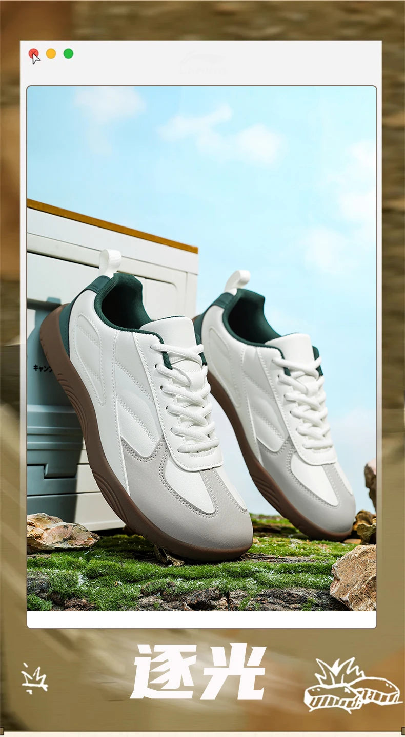 Men's Sports Shoes New Low Heel Round Toe Flat Heel Leather Surface Breathable and Comfortable Lace-up Couple's Style