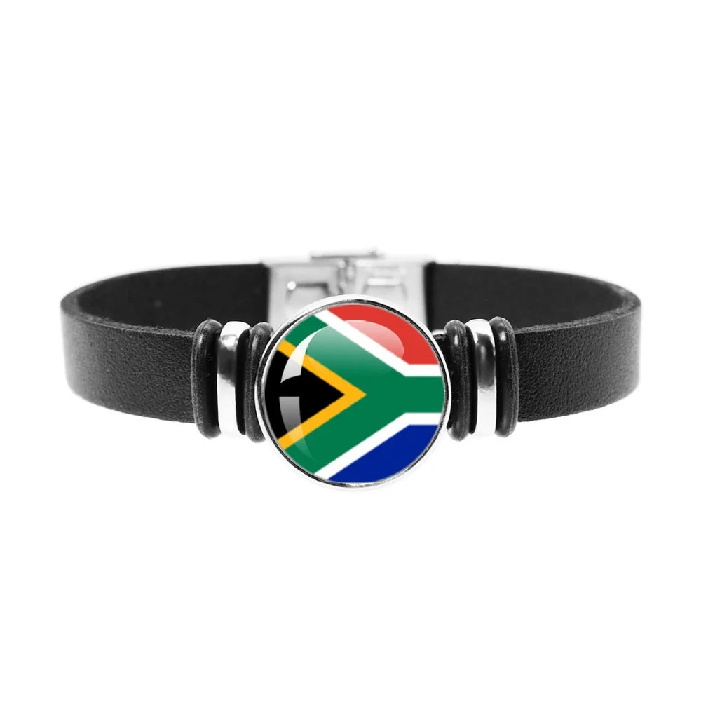 National Flag Bracelet Swiss Mexico Brazil Haiti Australia Germany Watch Strap Leather Bracelet Bangle Fashion Party Jewelry Gif