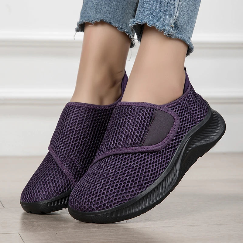 Wide Toe Box Walking Shoes Elderly Men Women Comfort Diabetic Shoes Swollen Foot Orthopedic Sneakers Thumb Eversion Pain Relif