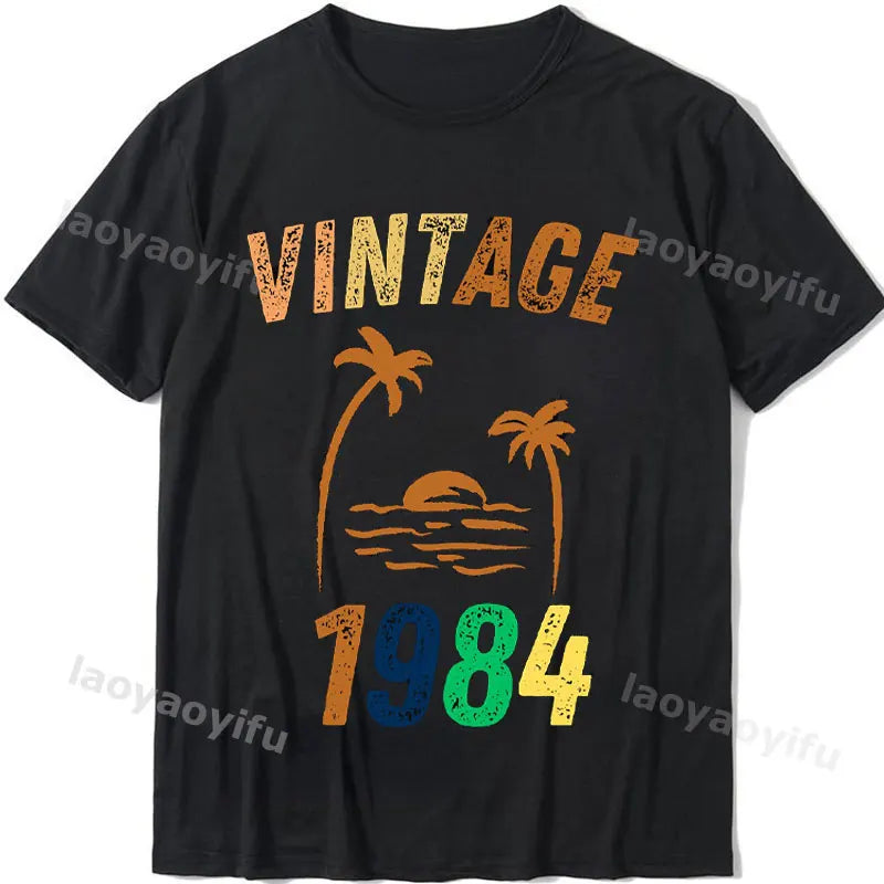 2024 Unisex Summer Tops Tshirt Vintage 1984 Classics Tshire Streetwear Printed T-shirt Top  Retro Style Tshirt