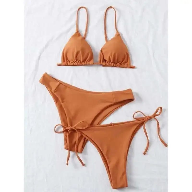 Brazilian Swimsuit Women Sexy Bikini Set Push-up Padded Bra Thong Two Pieces Swimwear Beachwear Bathing Suit Femme