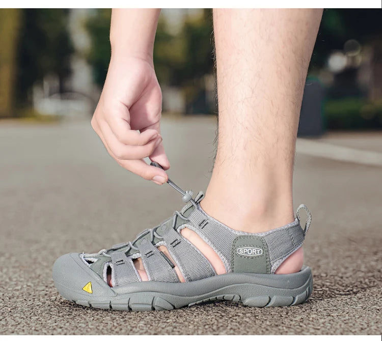 Fashion Men's Casual Mesh Outdoor Beach Sandals Light Breathable Shoe for Men Anti-slip Waterproof Sandal Man Comfortable Shoes