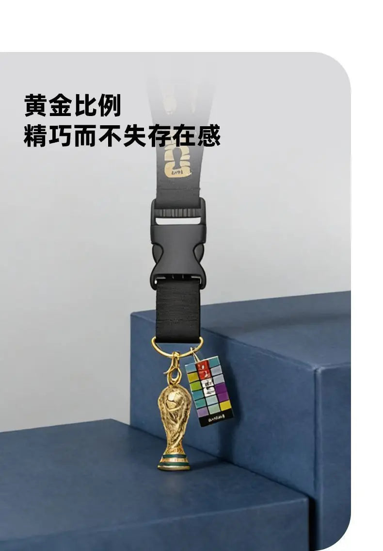 Official Licensed FIFA 2026 World Cup USA Canada Mexico Black Trophy Lanyard Football Fans Neck Strap Pendant Accessories