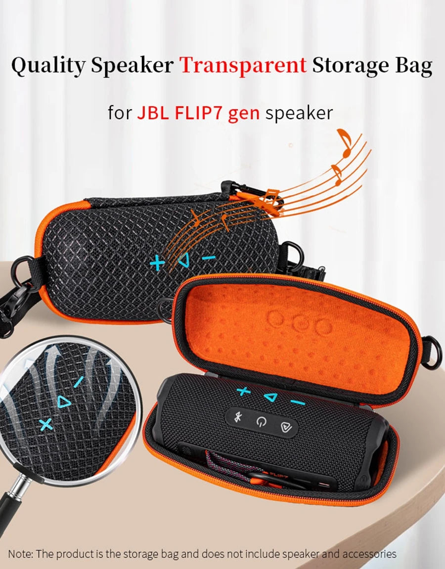 for JBL FLIP 7 Portable Speaker Bag Flip7 Sound Permeable Bag Outdoors Travel Carrying Transparent Case