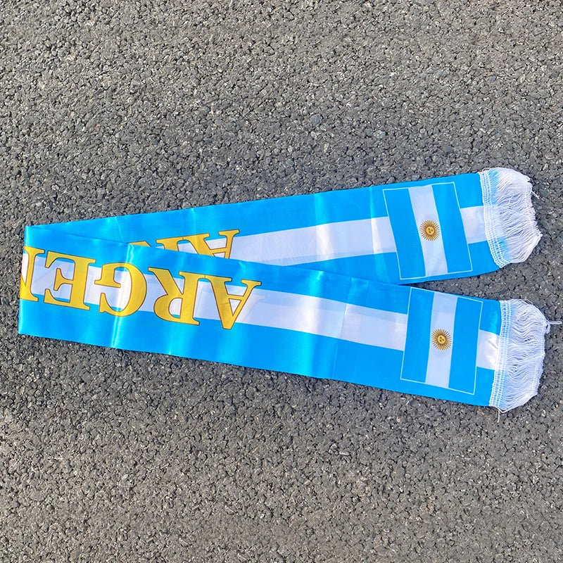 Aerlxemrbrae 14*130cm  Football  Headscarf Spain Brazil Argentina Soccer  Scarf Event Party Supplies Champion Scarf