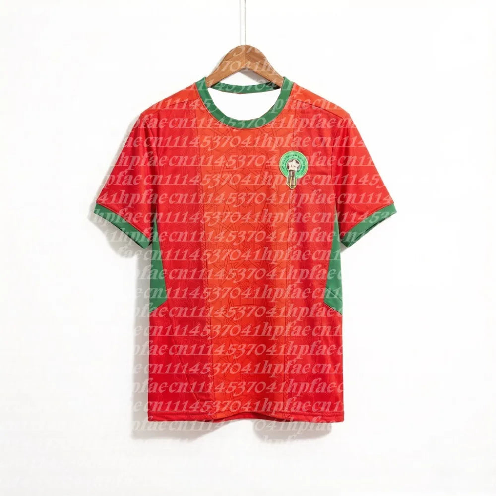 2026 Morocco National Team Home Football Jersey  Traditional Pattern Short Sleeve Fan Match Sport Shirt Men Family Matching Top