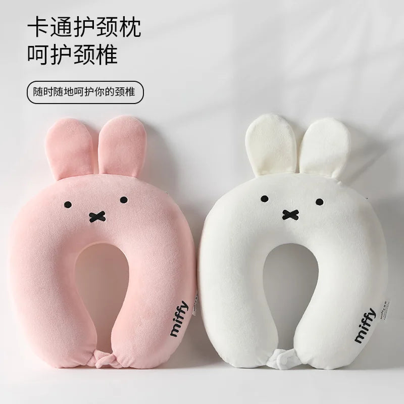 Cartoon Miffys U Pillow Cute Rabbit Memory Foam Neck Pillow Office Airplane Car Pillow Sofa Cushion Decoration Birthday Gifts