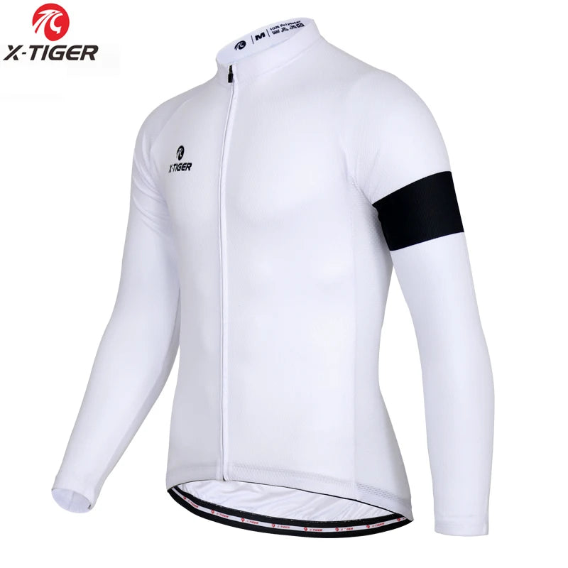 X-TIGER Cycling Jersey Men Long Sleeve MTB Bicycle Cycling Clothing Mountain Bike Sportswear Breathable MTB Shirts Basic Series