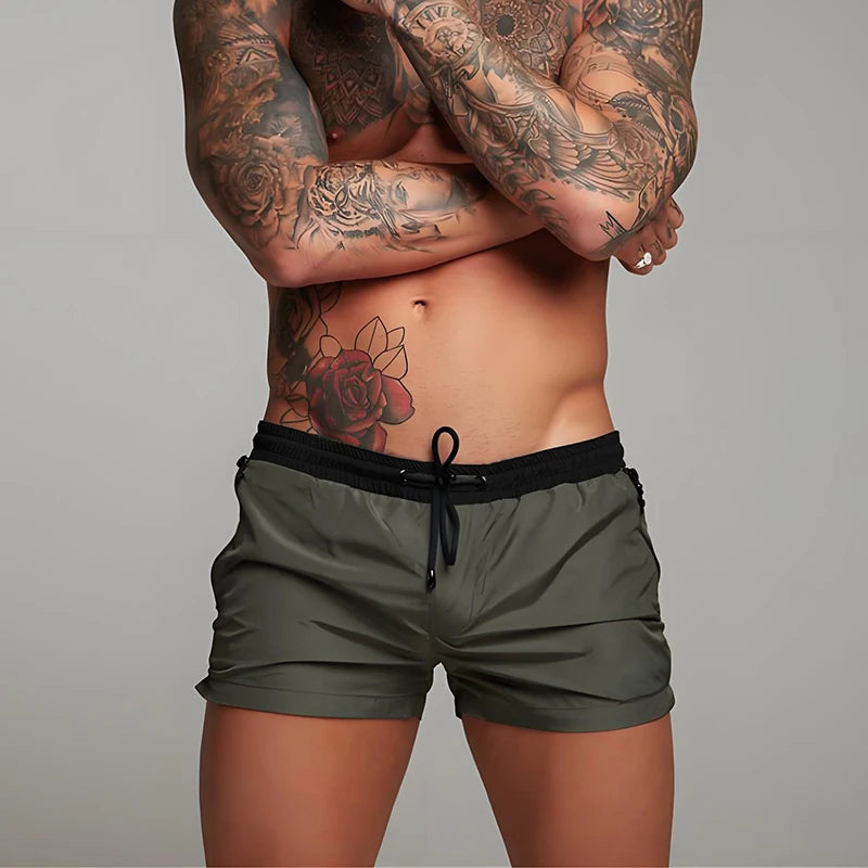 Mens Swim Short Swimwear Board Beach Shorts Quick Dry Men De Bain Homme Man Swimsuit Swim Trunks Bathing Beach Wear Surf Boxer