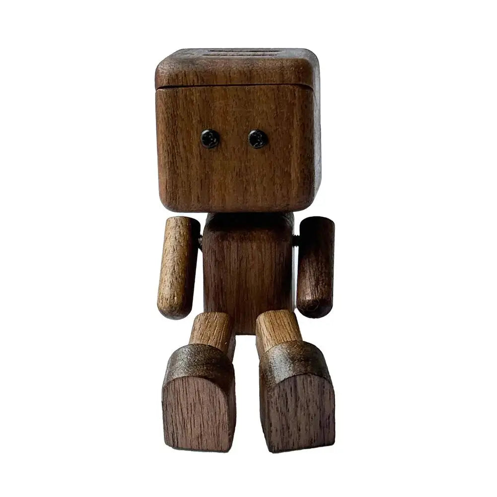 Wooden Shaking Doll with Aromatherapy Function Fun Dashboard Decoration for Car Office Home Natural Wood Craft Gift