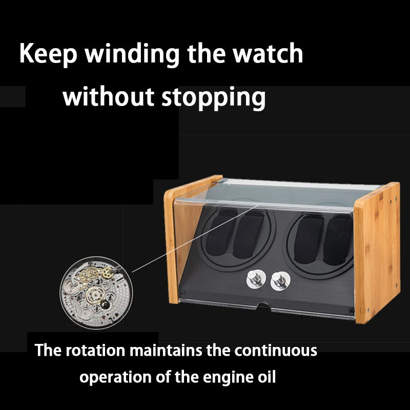 Wooden Watch Winders Silent Automatic Watch Winder Rotating Mechanical Wrist Watches Winder Luxury Watches Storage Boxes