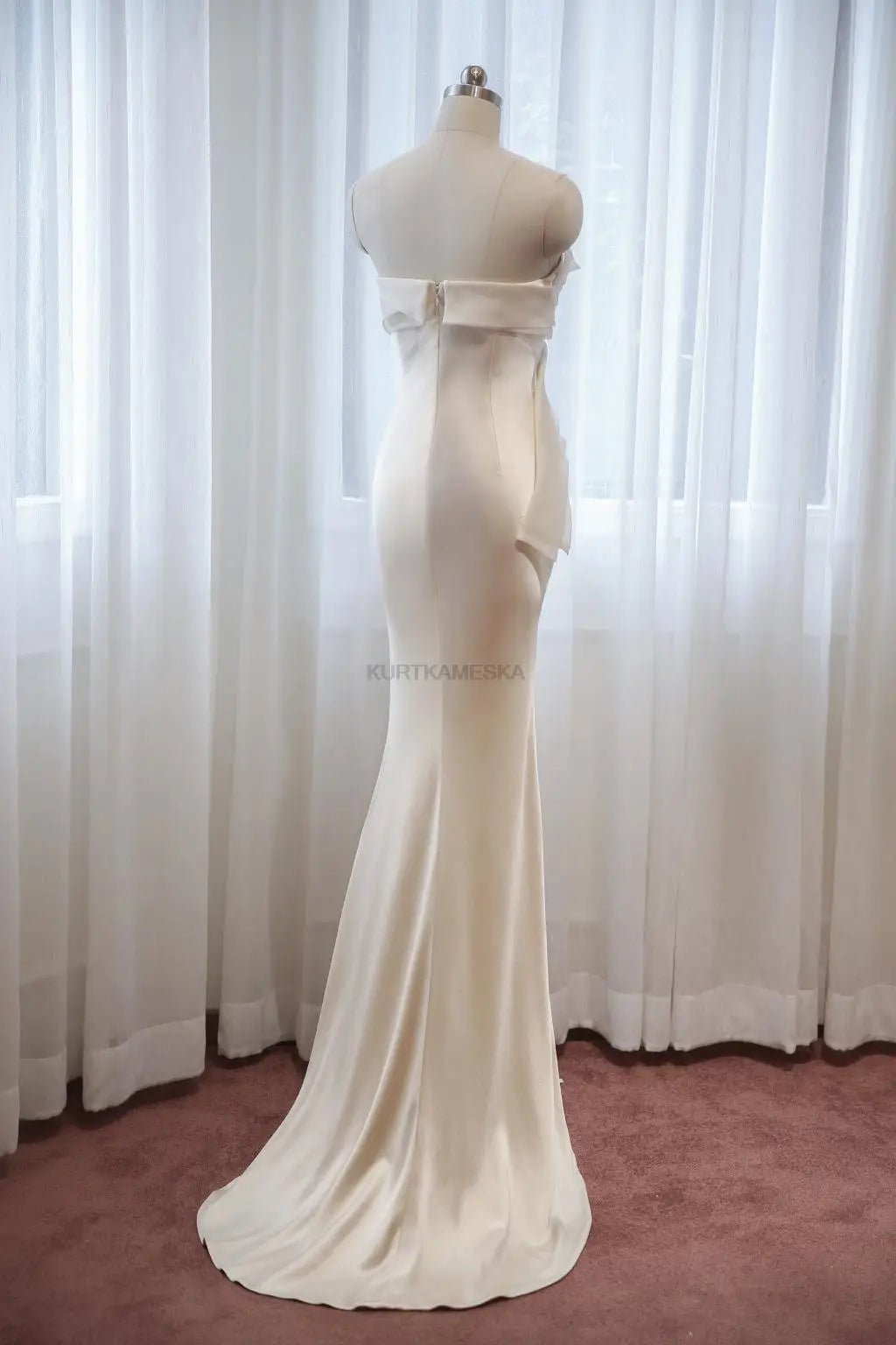 Elegant Long Prom Evening Guest Party Mermaid Trailing Dresses for Women 2022 Summer Satin Sexy Strapless Slim Cocktail Dress
