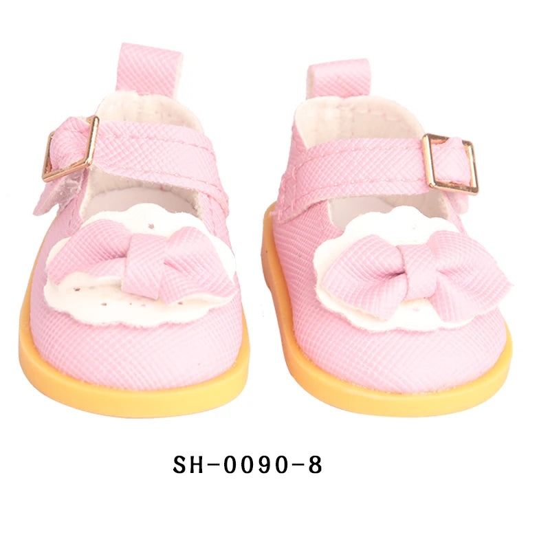 5.5cm Lovely Bow Doll Shoes For 14 Inch American& EXO Doll 1/6 New Mini Shoes Boots Accessories For 32-33 Russia DIY Doll,Nancy