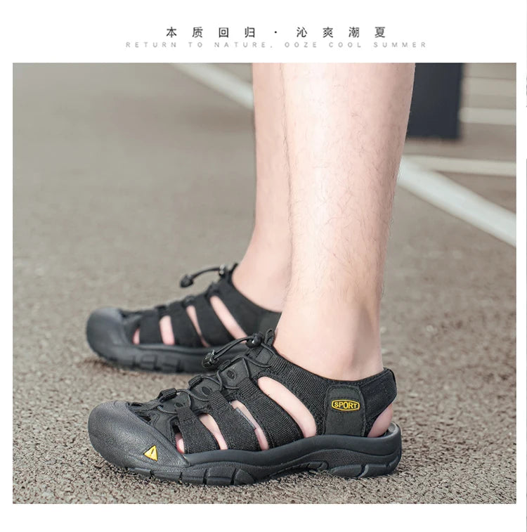 Fashion Men's Casual Mesh Outdoor Beach Sandals Light Breathable Shoe for Men Anti-slip Waterproof Sandal Man Comfortable Shoes