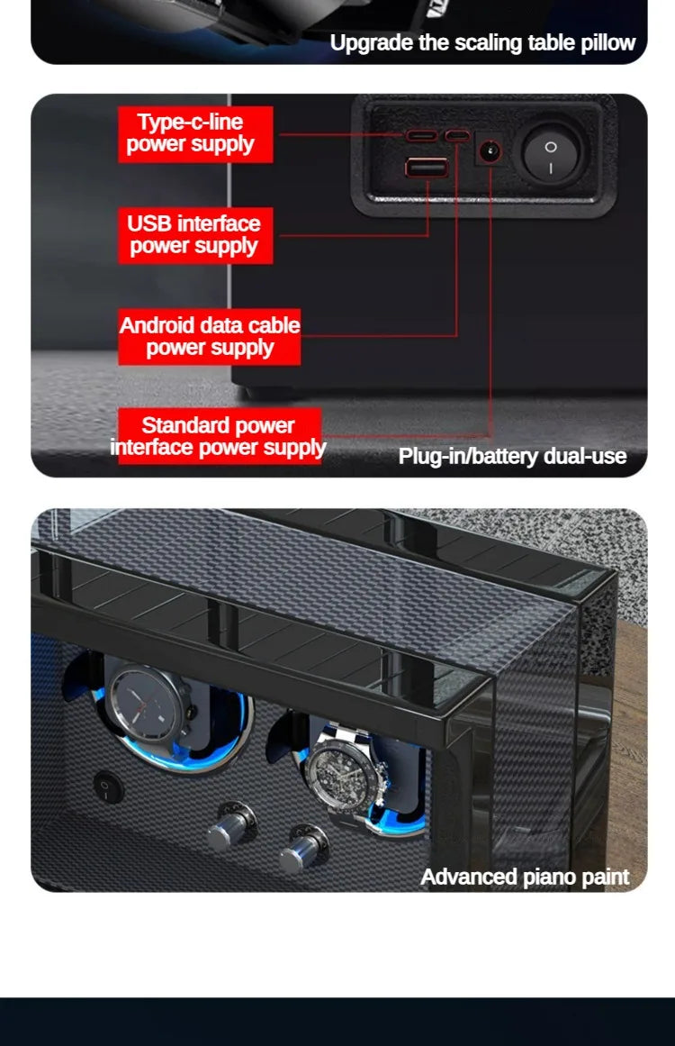 Silent Mechanism Movement Watch Winding Device Household Automatic Rotator Watches Winder Men Mechanical Wrist Watch Storage Box