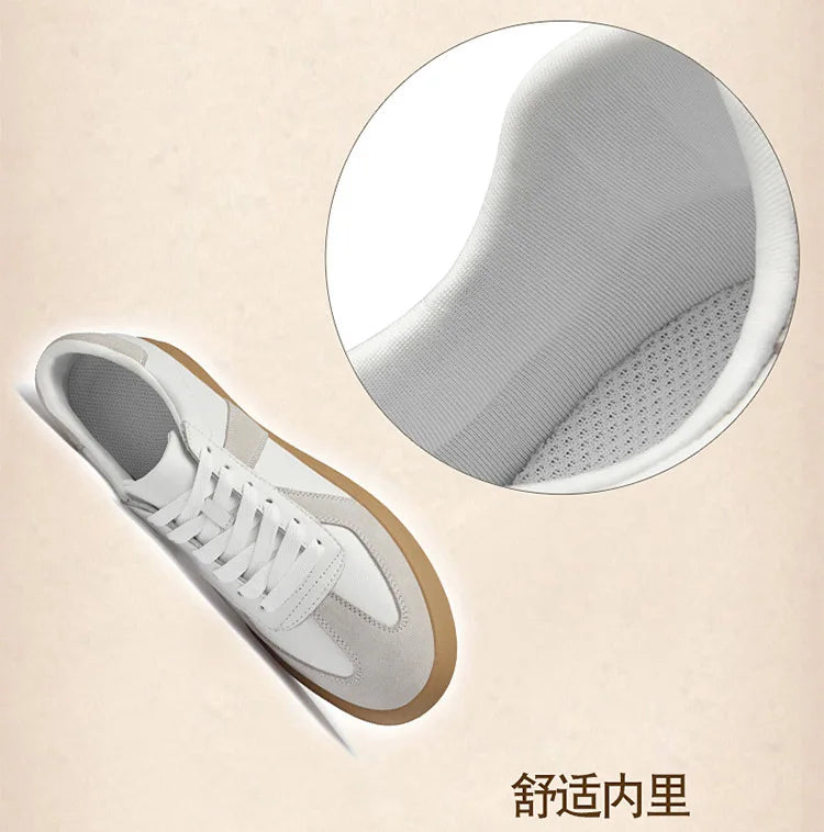 Man Vintage Elevator Shoes Height Increase Insole 8cm Taller Lift Sneakers Shoes Men Leisure Fashion Sports White Shoes