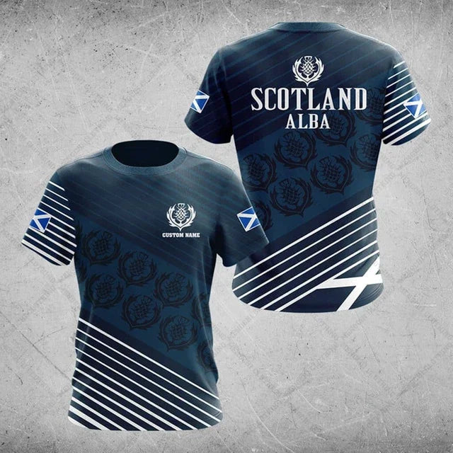 Scotland Symbol Customize Graphic T-shirts Summer Unisex Oversized Tees Casual Short Sleeve Tops Adults and Kids Sportswear