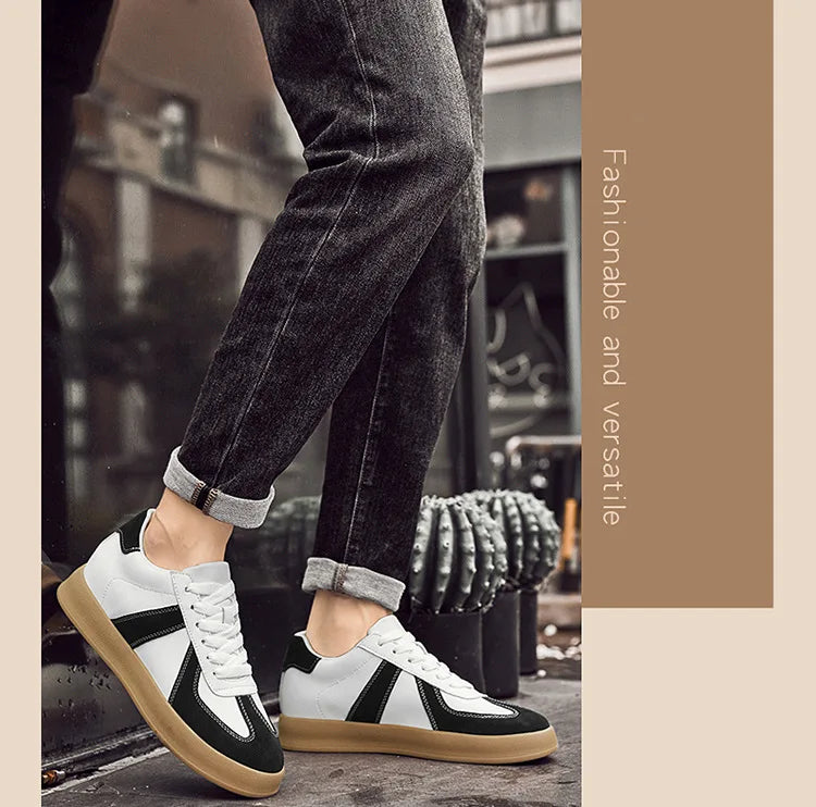 Man Vintage Elevator Shoes Height Increase Insole 8cm Taller Lift Sneakers Shoes Men Leisure Fashion Sports White Shoes
