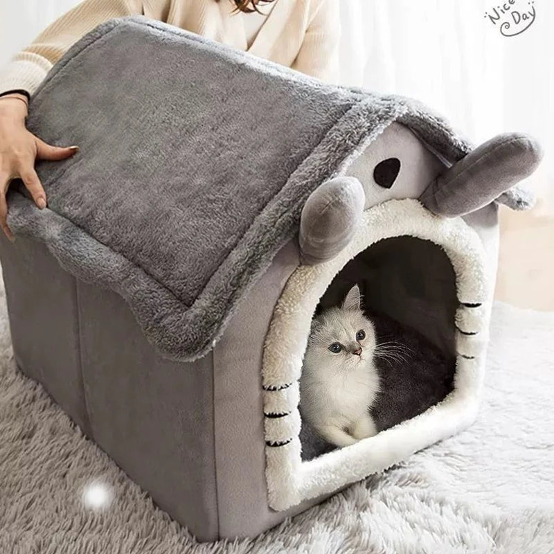 winterIndoor Soft Pet Tent House, Dog Kennel, Cat Bed with Removable Pad, Warm, Small Medium and Large Pets
