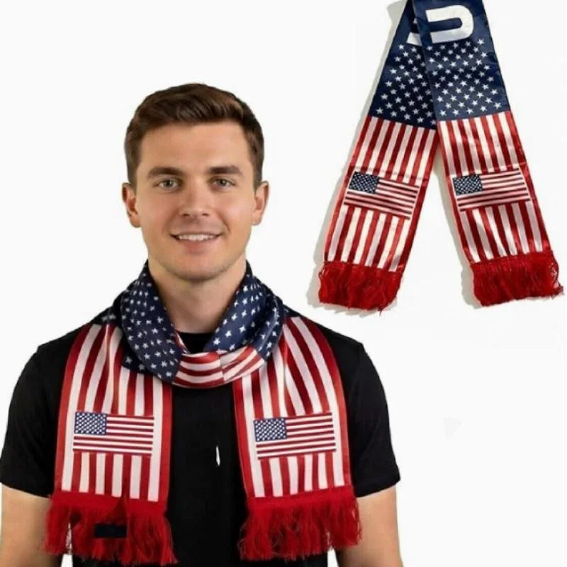 American Flag Scarf/football Scarf Is Perfect for Sports Events and Parties Showing Off Your Enthusiasm Made From Soft Fabric