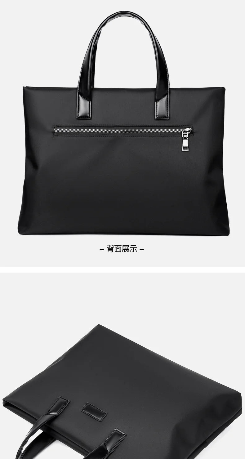 2026 Briefcase Fashionable Handbag Large Capacity Business Briefcase Waterproof Document Bag Men's Business Travel Big Handbag
