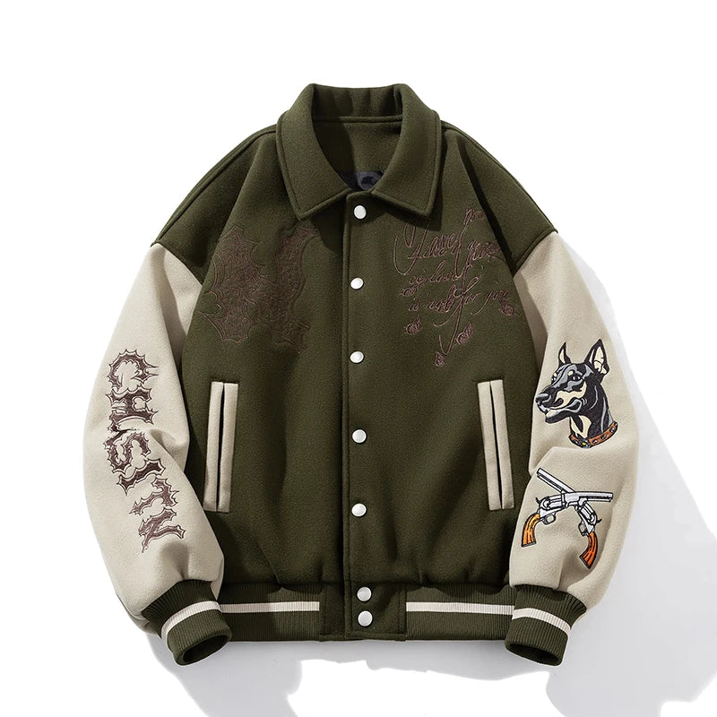 Man Baseball Jacket Winter Letter Embroidery Varsity Jacket Women American Vintage Coat Warm Fashion Hip Hop Original Original