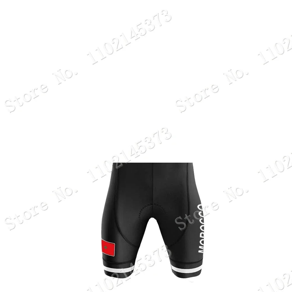 Morocco National Team 2024 Cycling Jersey Set Summer Cycling Clothing Road Bike Shirts Suit Bicycle bib Shorts MTB Maillot