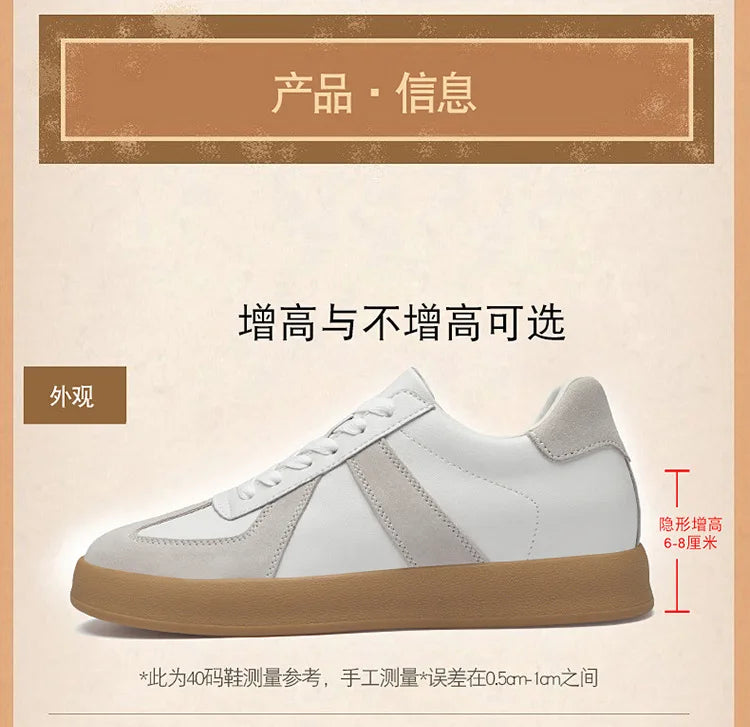 Man Vintage Elevator Shoes Height Increase Insole 8cm Taller Lift Sneakers Shoes Men Leisure Fashion Sports White Shoes