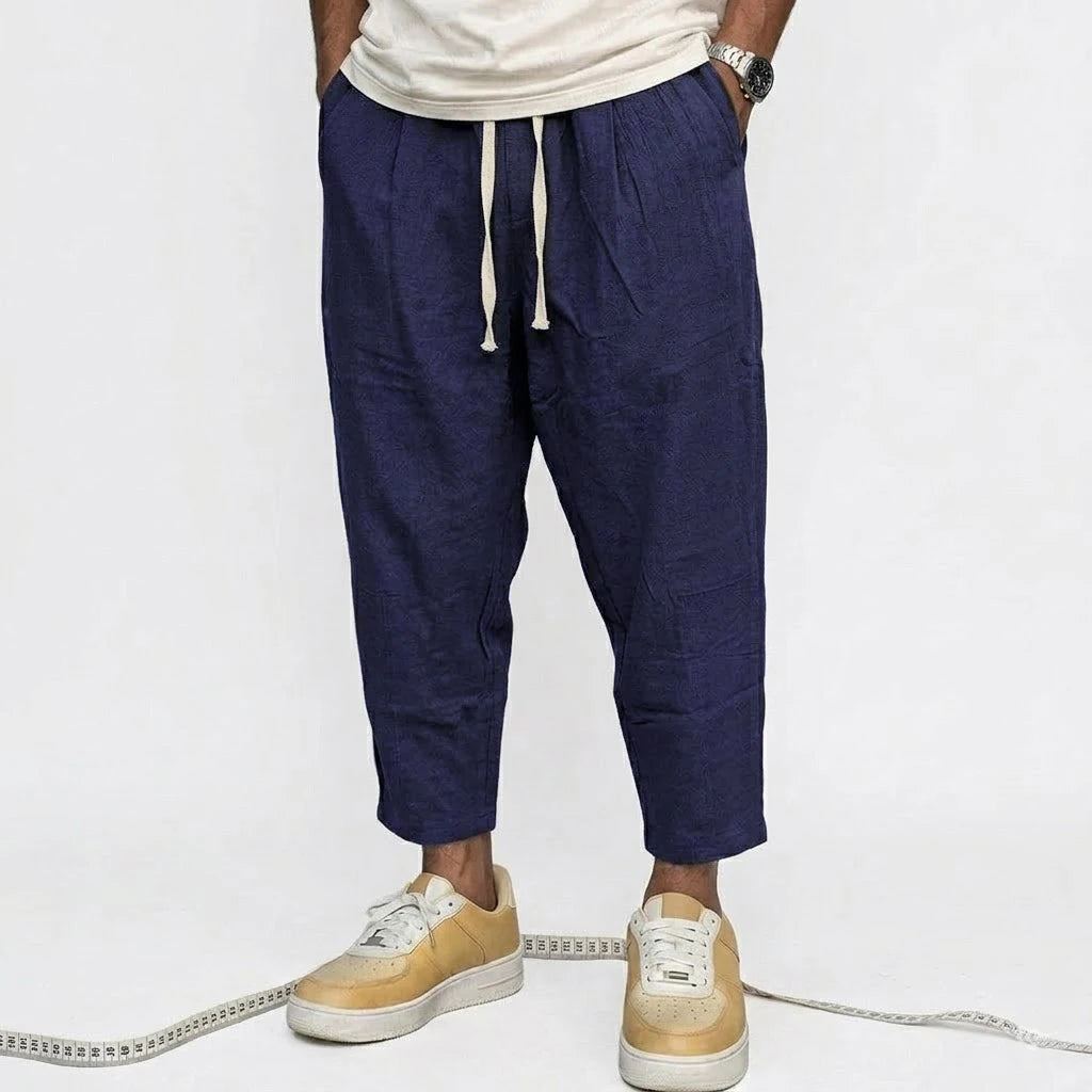 New Linen Pants Man Summer Casual Pants for Men Gym Man Baggy Pant Beach Loose Hawaiian Pant Lightweight Men's Cotton Work Pants