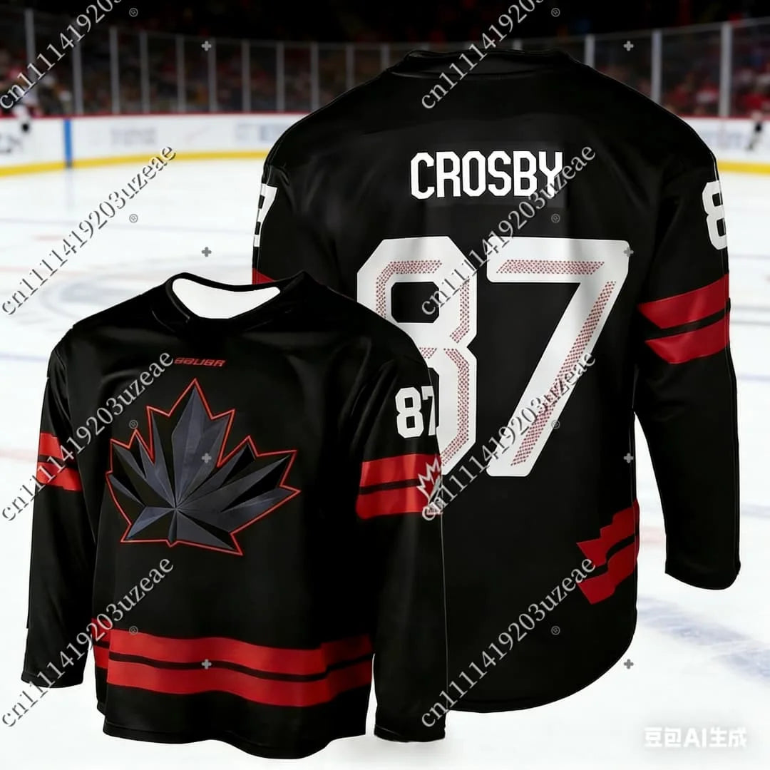 2026 New Canada Hockey Jersey #87 Crosby #97 #29 Men's Ice Hockey Long-Sleeve T Shirt Breathable Sportswear for Men Women