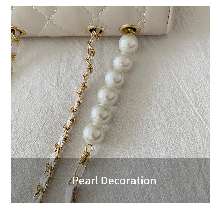 Summer Mini Small Handbags New Tide Pearl Chain Bags Women's Bag Versatile White Single Shoulder Crossbody Handbag