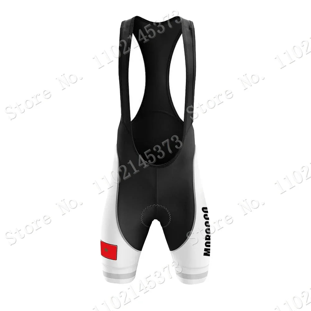 Morocco National Team 2024 Cycling Jersey Set Summer Cycling Clothing Road Bike Shirts Suit Bicycle bib Shorts MTB Maillot