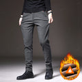 Winter Fleece Warm Men's Brushed Fabric Casual Pants Outdoors Business Thick Velvet Cotton Flocking PlushTrousers Male 28-38