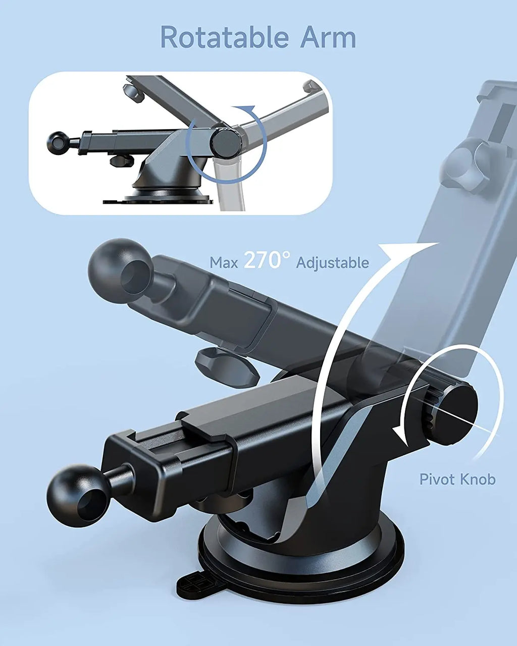Dashboard Car Phone Holder Accessories 17mm Ball Head Suction Cup Base for Car Windshield Mobile Phone Mount Stand