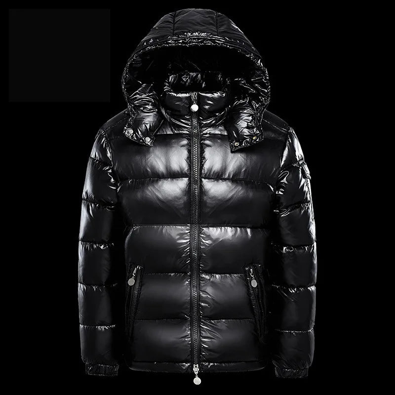 Winter Men Jacket Streetwear Thicken Cold-proof Long Sleeve Male Outerwear Simple Solid Color Stand Collar Man Hooded Down Coat