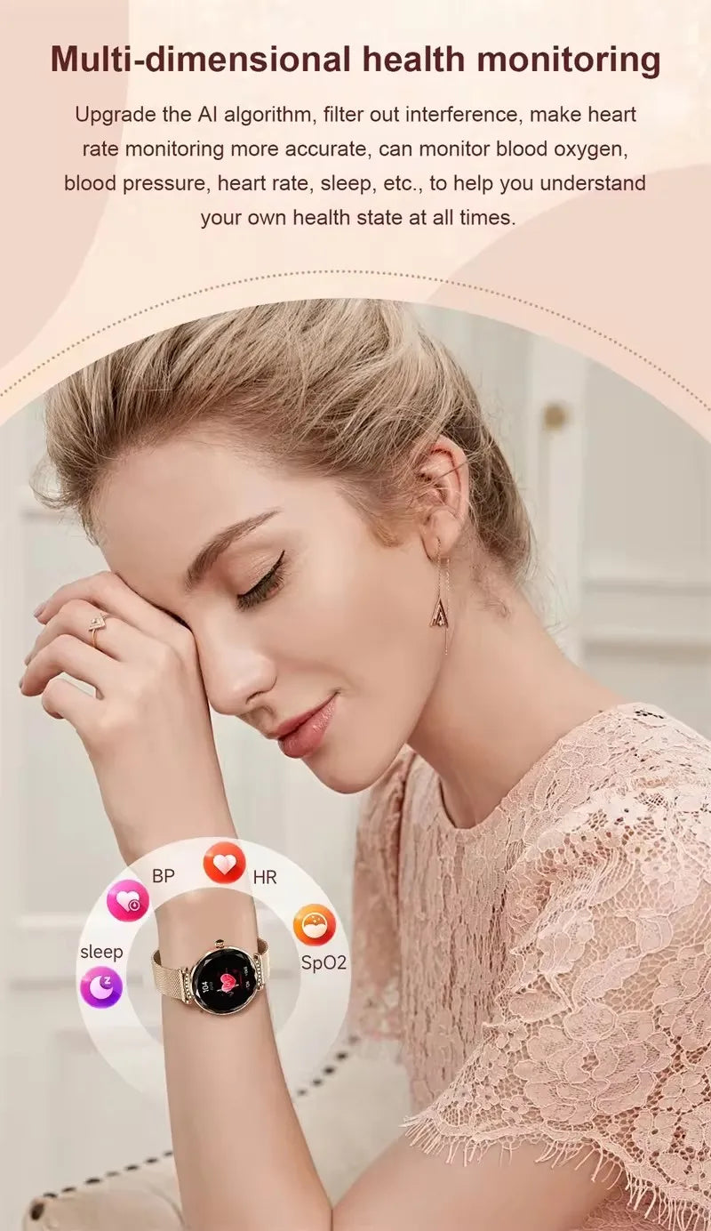 Fashion Ladies Smart Watch NX7 Pro AMOLED Screen Health Monitoring BT Call Female Women Sport Fitness Tracker Smartwatch