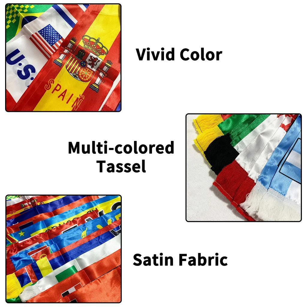1PC Nation Team Scarf (Spain, Portugal, Belgium), Global Sports Themed Tassel Scarf for Soccer Stadium Games & Watch Party Decor