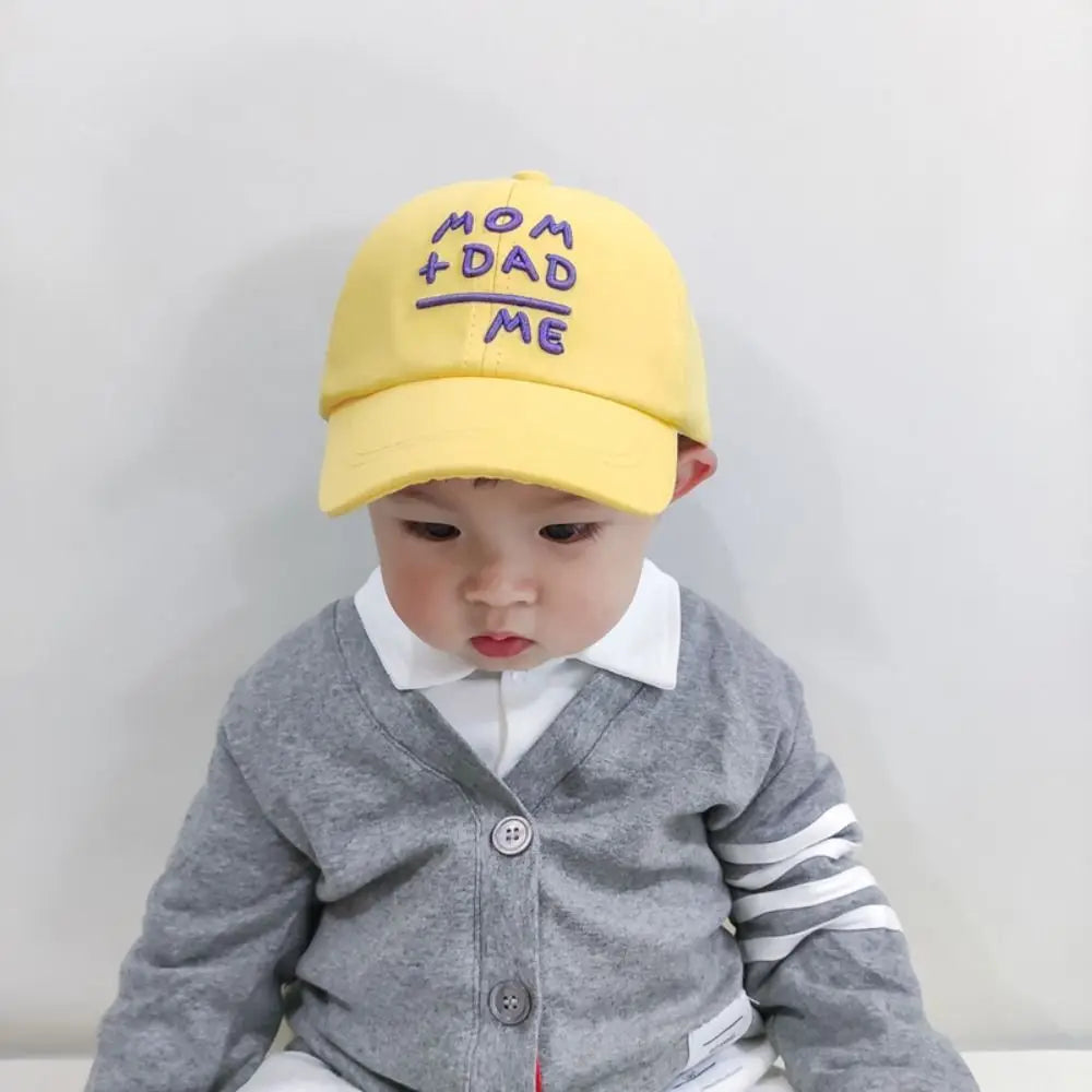 Children's Hats Spring Autumn Boys Girls Duckbill Hats Casual Baby Caps Fashion Cute MOM+DAD=ME Embroidery Sun Hats