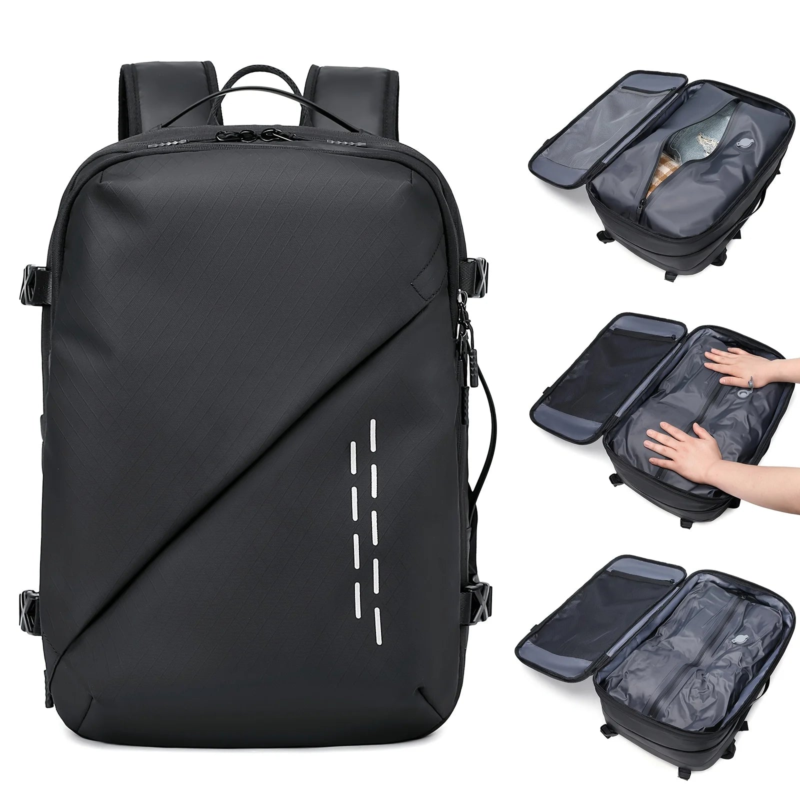New vacuum compression large capacity expansion backpack, travel backpack, waterproof backpack computer bag