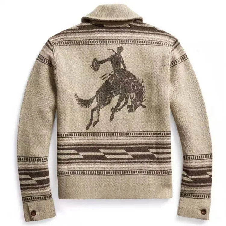 New Fashion Men Streetwear Cardigans Sweatercoats Autumn Man Outwear Casual Cardigans Retro Jacquard Sleeve Knitted Sweaters 3XL