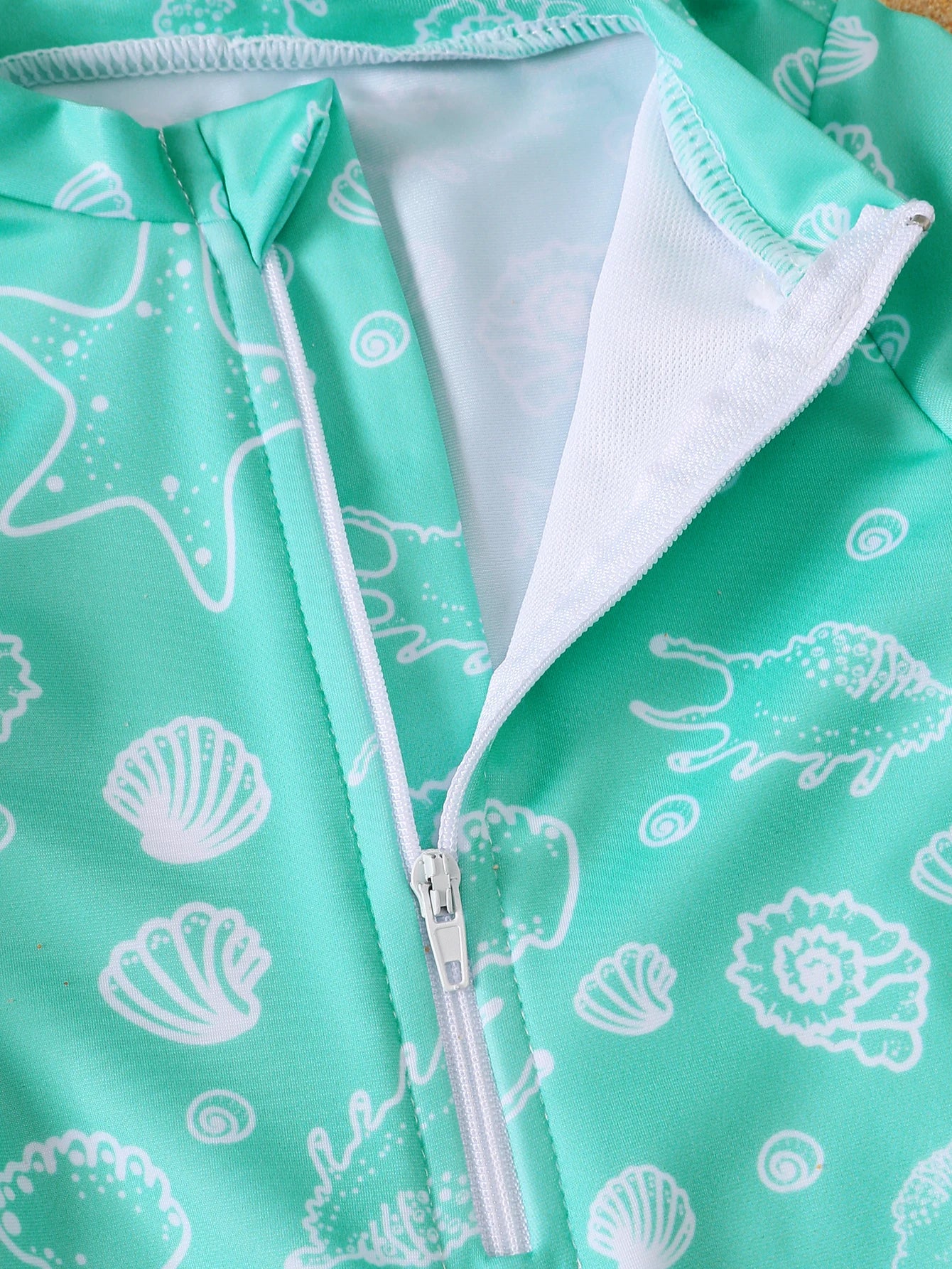 Baby Boy Summer Shell Pattern Long Sleeve Onesie Swimsuit with Hat Infant Swimwear Protection And Comfort
