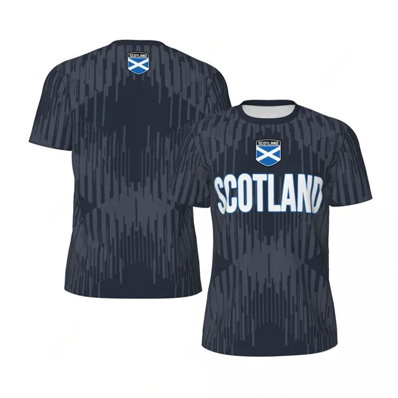 Scotland Football T Shirts Men Cool Outdoor Sports T-shirt 3D Printed Soccer Short Sleeves Summer Street Oversized Tee Shirt