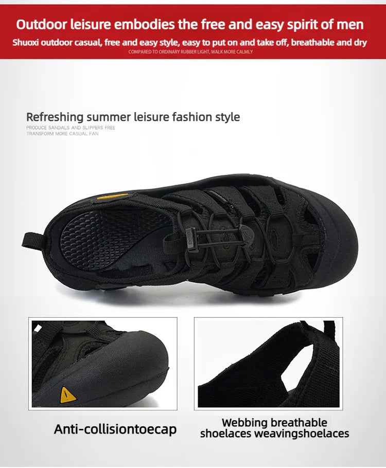 Fashion Men's Casual Mesh Outdoor Beach Sandals Light Breathable Shoe for Men Anti-slip Waterproof Sandal Man Comfortable Shoes