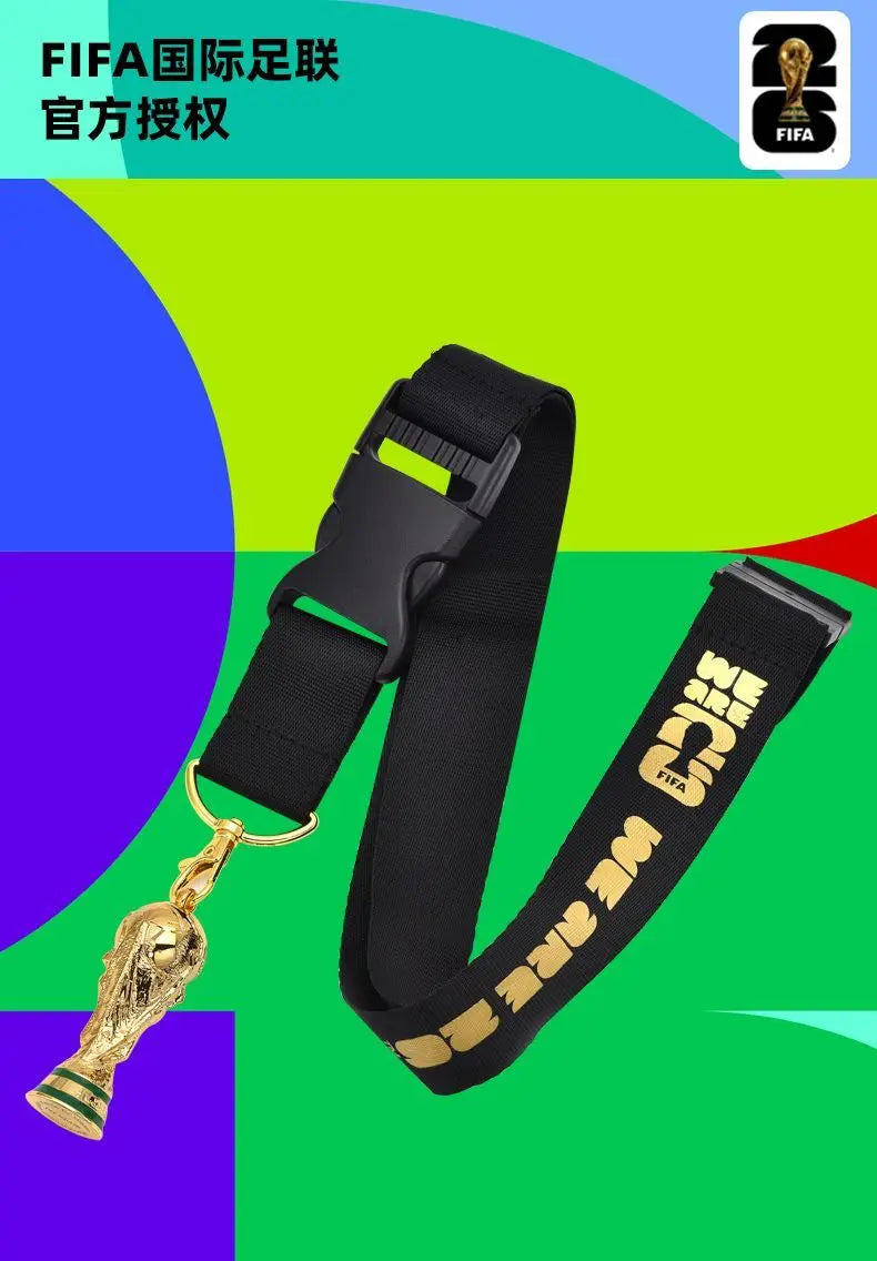 Official Licensed FIFA 2026 World Cup USA Canada Mexico Black Trophy Lanyard Football Fans Neck Strap Pendant Accessories