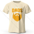 Men's Cool Dad with Beards Printed T-Shirt 100% Cotton Oversized Funny Graphic Tees for Women Summer Tops Humor Streetwear