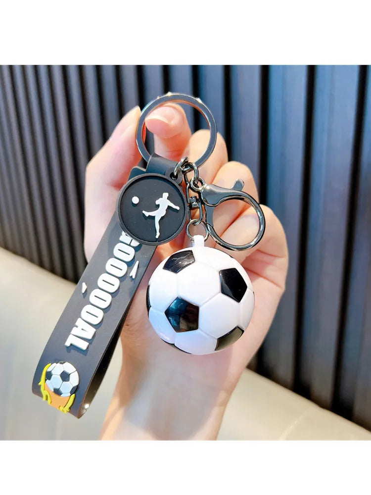 Football Keychain For Fan PVC Soft Glue Soccer Pendant Keychain Accessories Bag Decoration Qatar Cup Souvenirs Key Chain Gifts