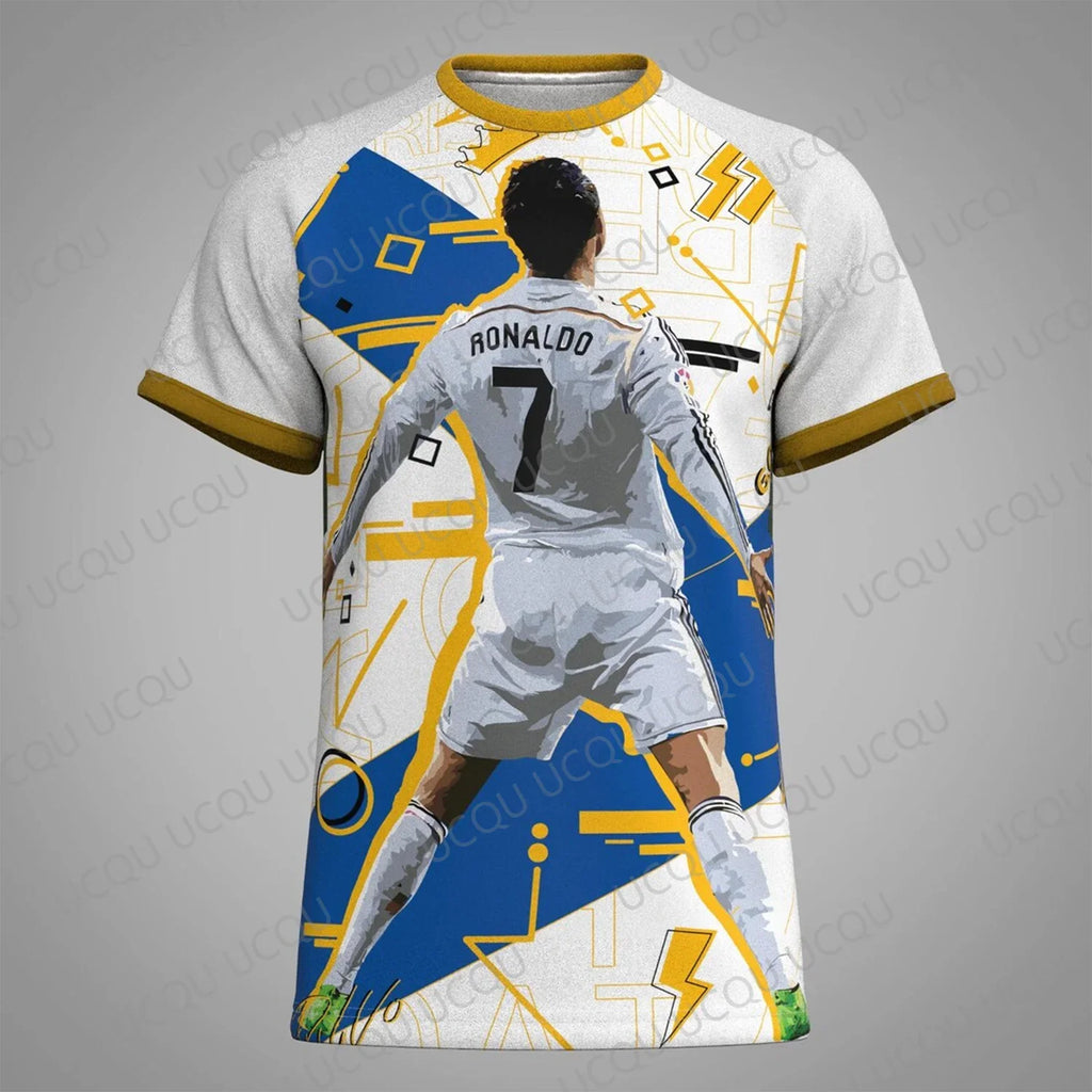 Ronaldo 7 Soccer Kit Fan T Shirt Father Son Matching Clothes Family Look 3D Print Boys Mens Football Tops Parent Child Outfit